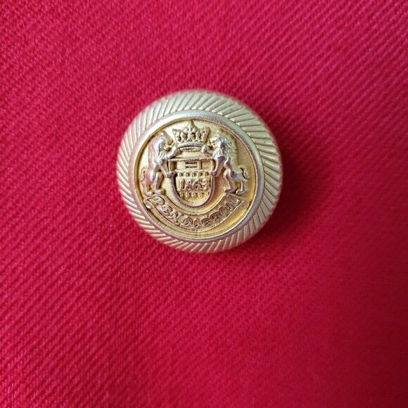 Pendleton Red Wool Structured Double-Breasted Blazer Jacket Gold Buttons Size 8 - Picture 10 of 13